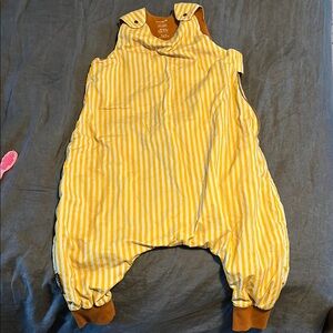 Yellow and White Striped Jumpsuit